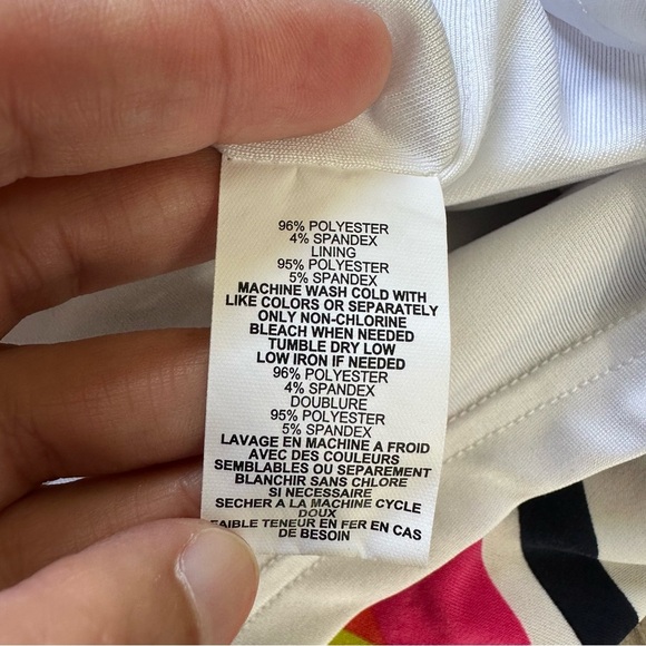 Trina Turk Amaya Colorful Print Bodycon Mini Dress Medium Ruched Sleeveless - Picture 9 of 12